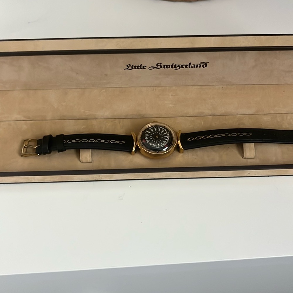 Lady's Earnest borel 1960's Gold-Plated Kaleidoscope Cocktail Wrist Watch.
